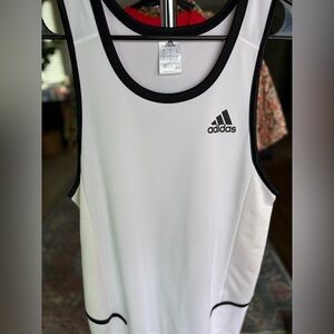 Adidas White Tank Top with Black Accents